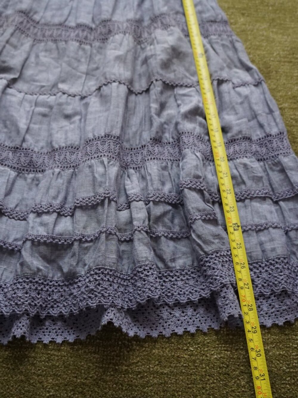 Studio West Light Blue 100% Cotton Cottagecore Maxi Skirt - Picture 5 of 5
